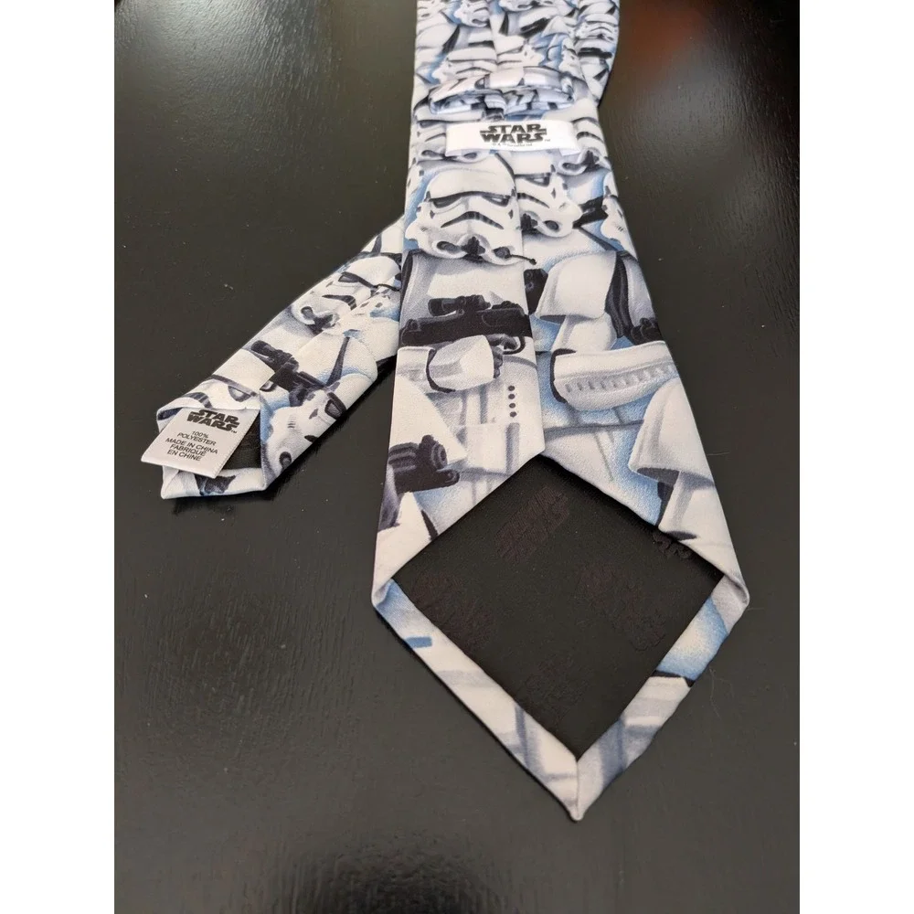 Star Wars Stormtrooper Necktie Mens White Blue Imperial‎ Soldier Graphic Tie